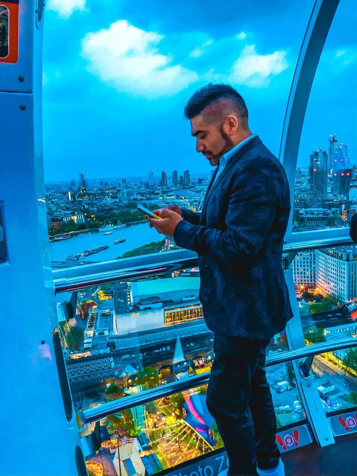 Miguel Carrasco in London by the London Eye
